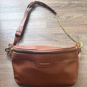 Pixie Mood Brown Vegan Leather Crossbody Bag • Gold Hardware